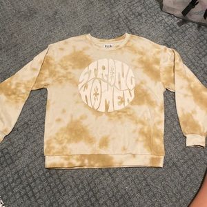 tan tie-dye hoodie print (strong women)